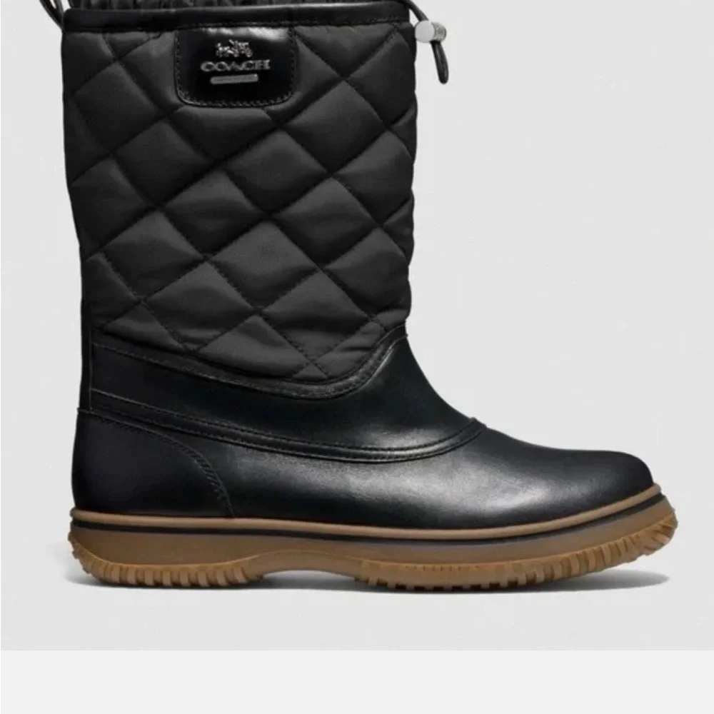 Coach New York Samara Aniline Black Winter Boots - Picture 2 of 14
